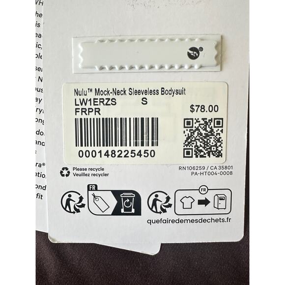 Lululemon Wundermost Ultra-Soft Nulu Mockneck Sleeveless Bodysuit Sz S Brand New - Picture 11 of 11